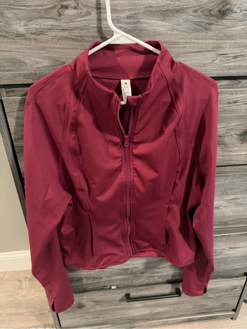 Yogalicious Women's Zip-Up cropped Utility Jacket in Berry Red